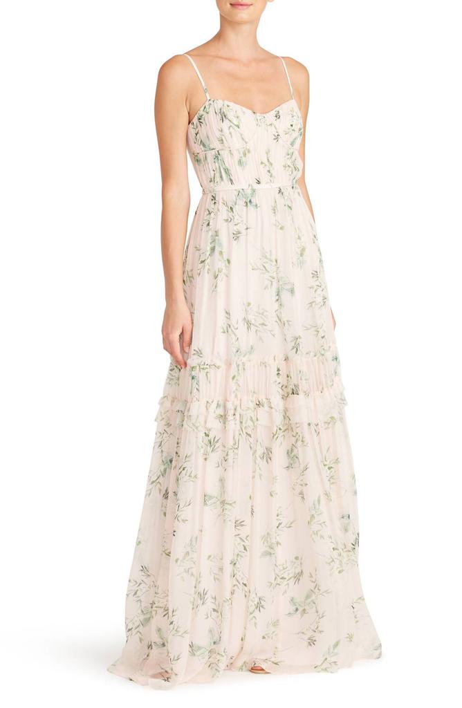 Monique Lhuillier Monique Lhuillier - Cherry Blossom Chiffon Dress