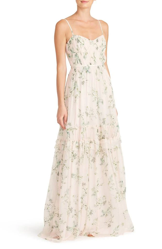 Monique Lhuillier Monique Lhuillier - Cherry Blossom Chiffon Dress 1