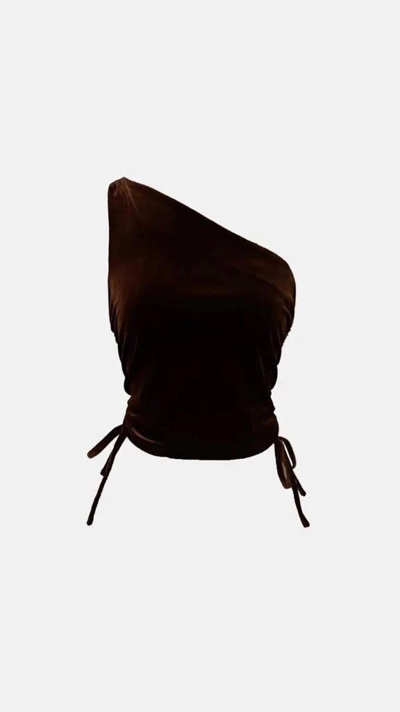 Amanda Uprichard Amanda Uprichard - Ania Velvet One Shoulder Top 6