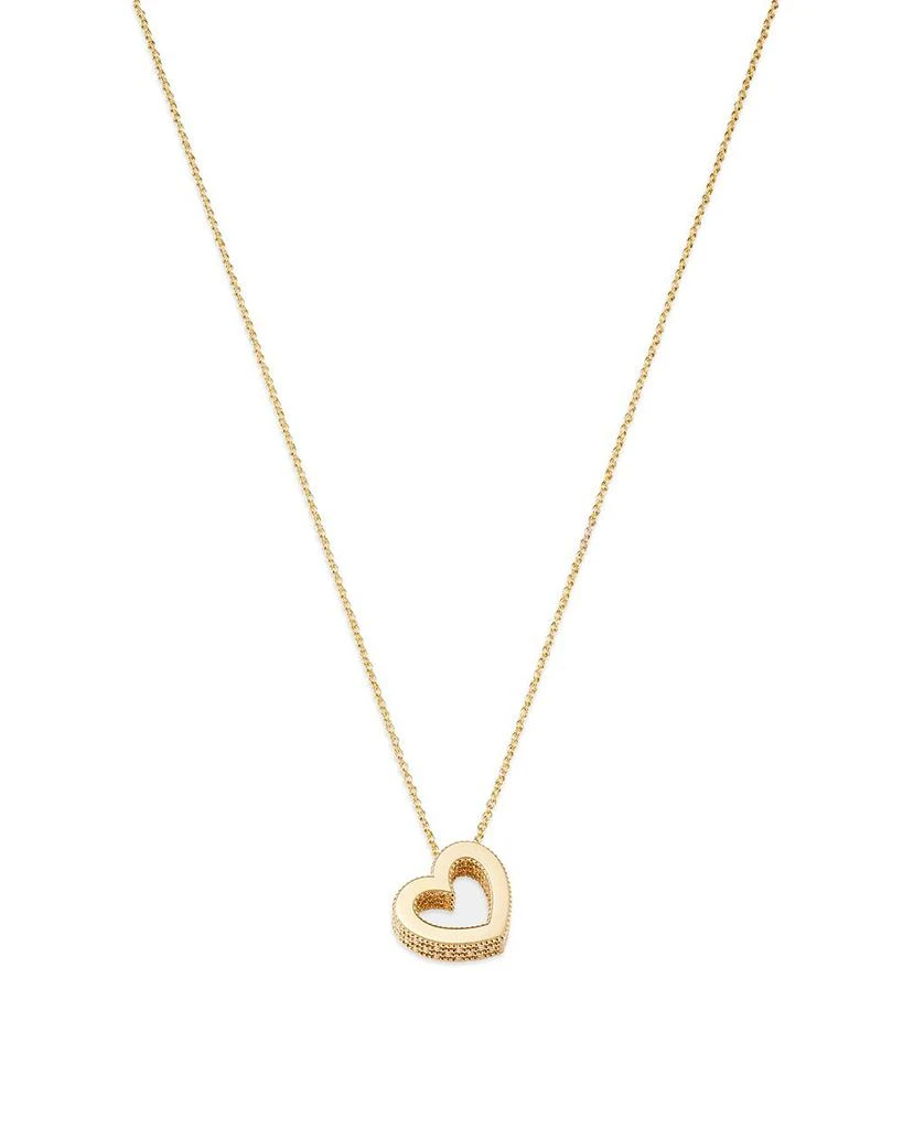 Bloomingdale's Open Heart Pendant Necklace in 14K Yellow Gold, 18" 1