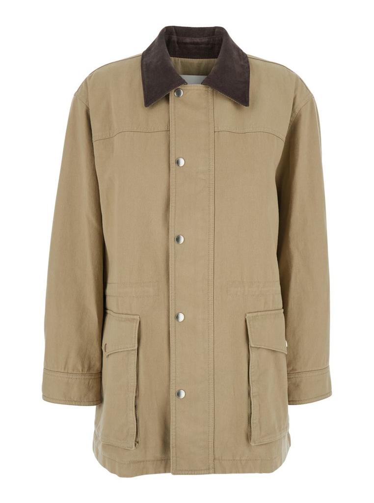 AURALEE Brown Washed Organic Canvas Hunting Jacket - Jackets AURALEE Brown Washed Organic Canvas Hunting Jacket - Jackets