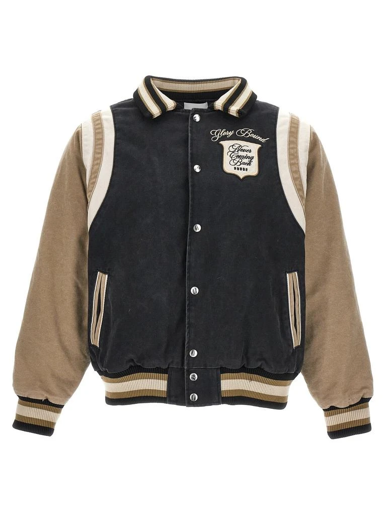 Rhude Rhude Washed Logo Embroidered Varsity Jacket 1