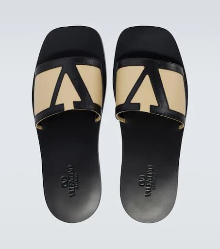 Valentino VLogo leather slides 4