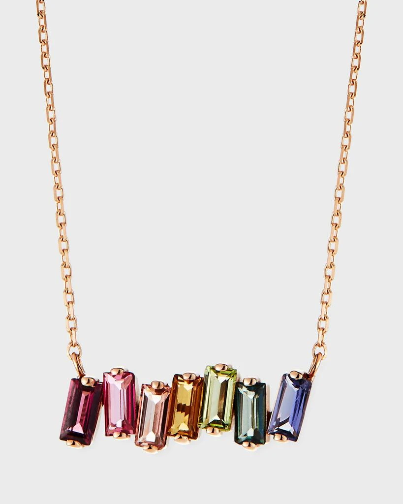 Suzanne Kalan 14K Rose Gold Rainbow Bar Necklace