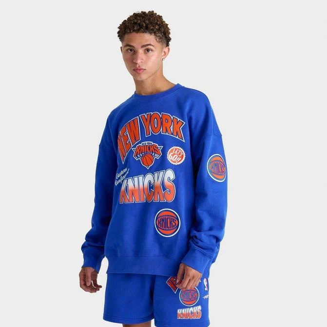 Pro Standard Men's Pro Standard New York Knicks NBA Turn It Up Fleece Crewneck Sweatshirt 1