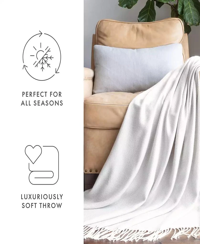 IENJOY HOME Herringbone Fringed Throw, 60" x 50" 3