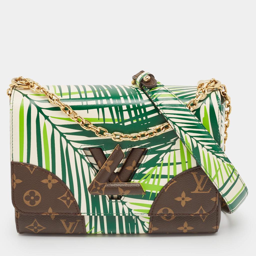 Louis Vuitton Louis Vuitton Vert Blanc Palm Print Monogram Twist MM Bag