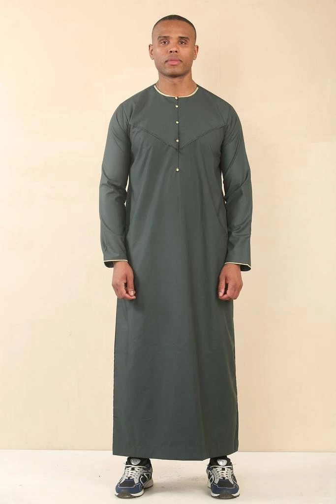 Arabic Thobes Men
s Omani Eid Green Thobe  Saudi Emirati Jubba Robe
