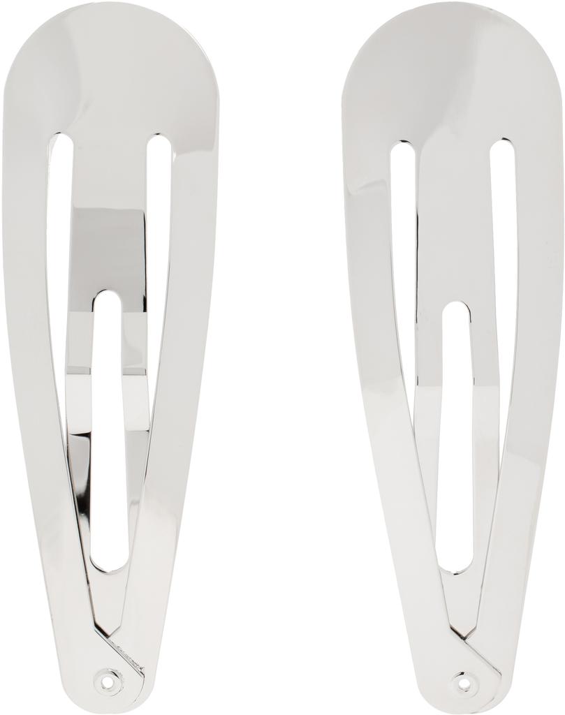 D'heygere Silver Hair Clip Earrings