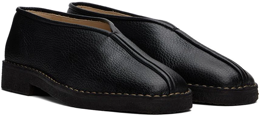 Lemaire Black Piped Crepe Slippers 4
