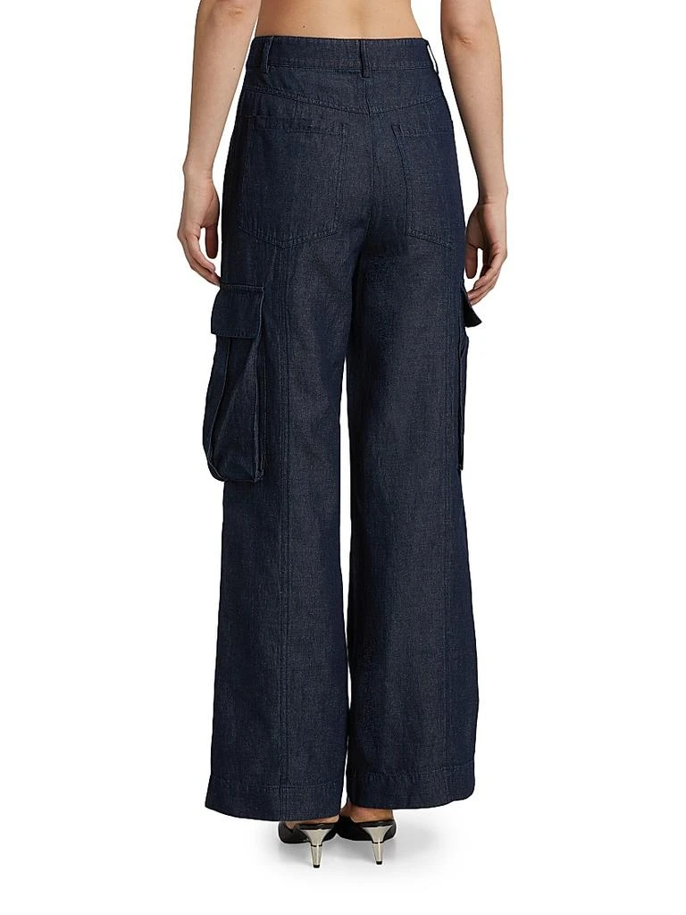 Susana Monaco Denim Linen-Blend Cargo Pants 5