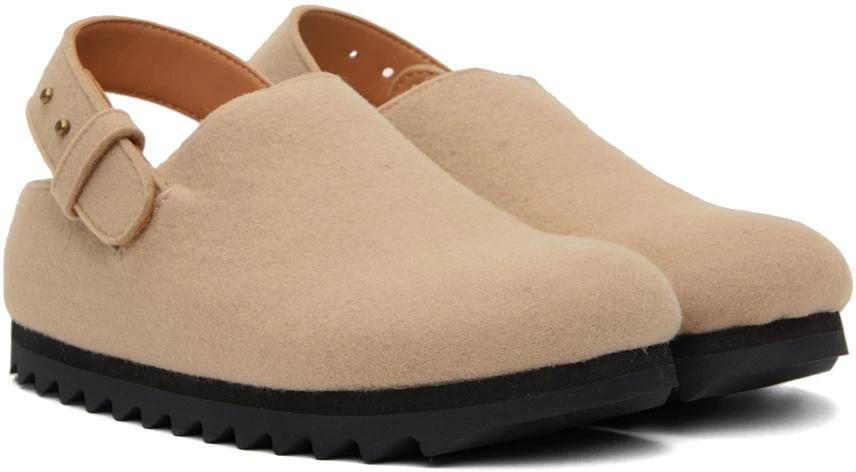 LAUREN MANOOGIAN Beige Felt Buckle Mules 4