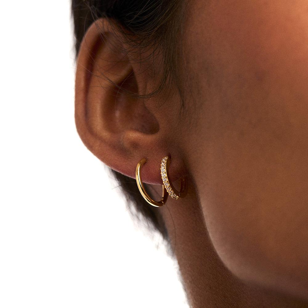 Orelia London Pavé Huggie Hoop Earrings