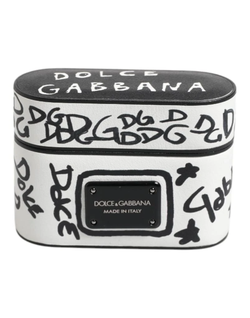 Dolce 
Gabbana Leather Scribble Embossed Logo Airpods Men
s Case