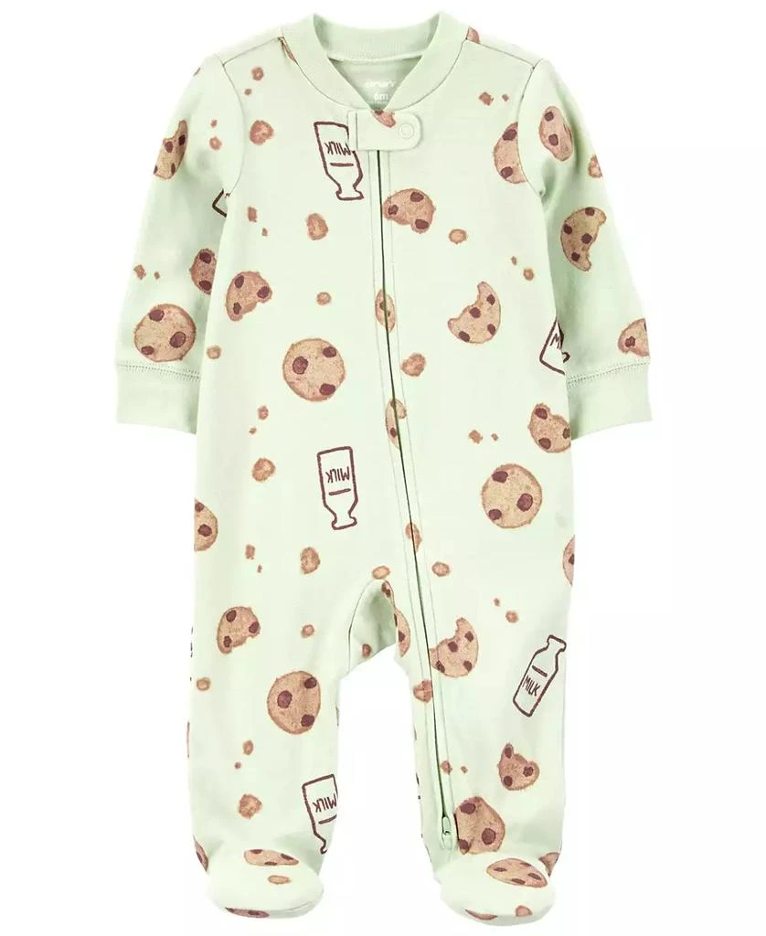 Carter's Baby Boy or Baby Girls Printed 2-Way Zip Up Cotton Sleep and Play 1