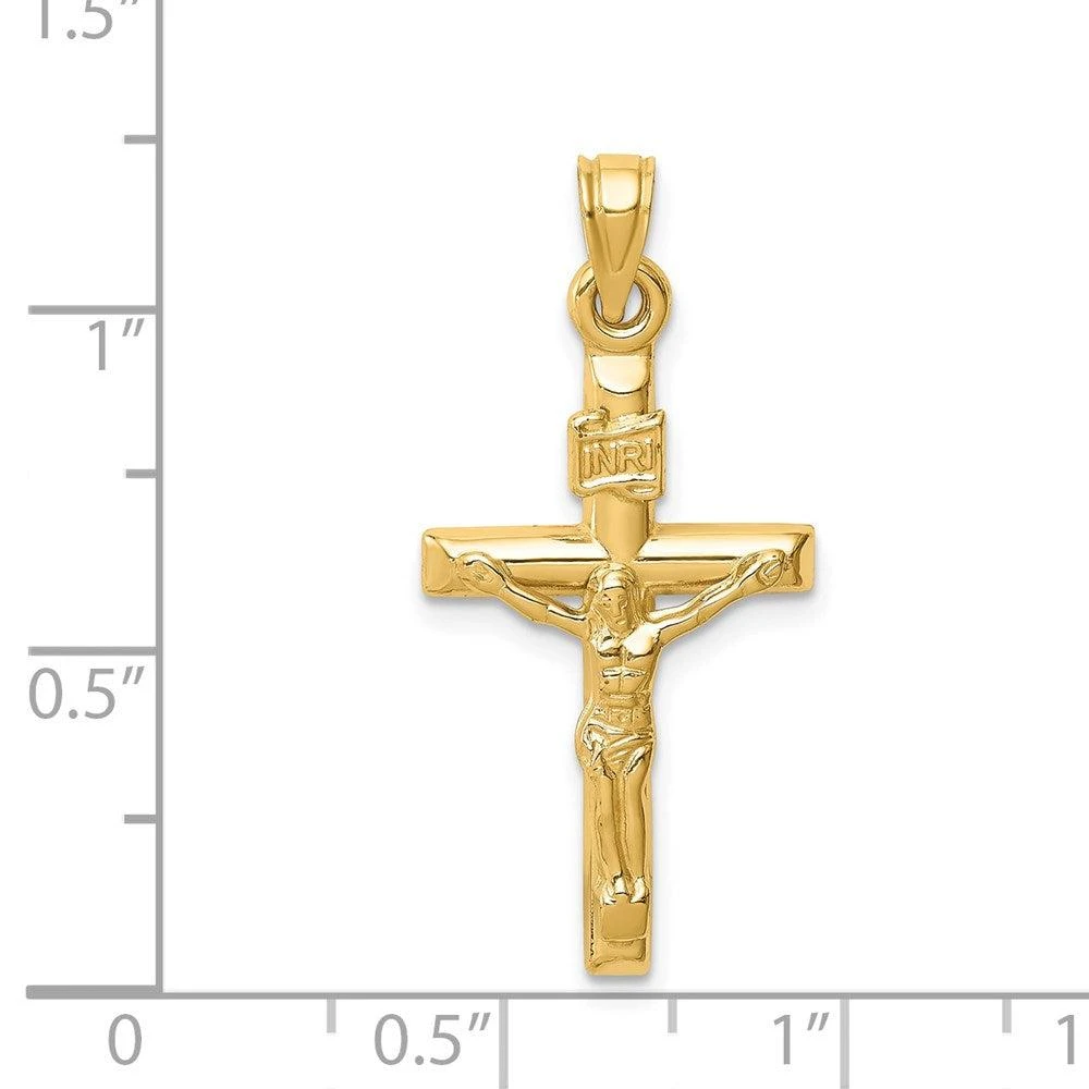 Diamond2Deal 14k Yellow Gold Hollow Crucifix Pendant 4