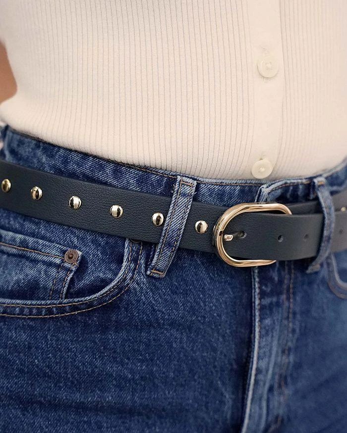 Ettika Jewelry Women's Boyfriend Stud Blue Leather Belt 4