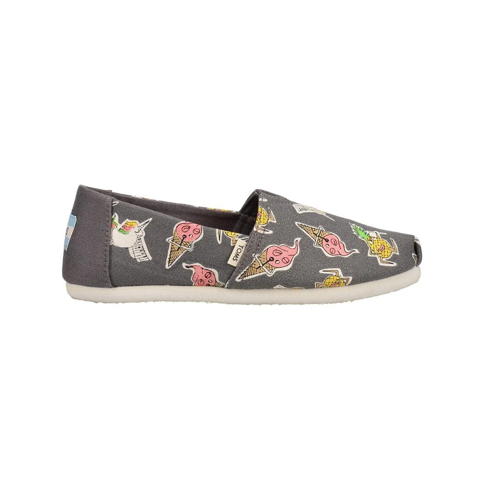 TOMS Alpargata Graphic Slip On Flats (Big Kid)