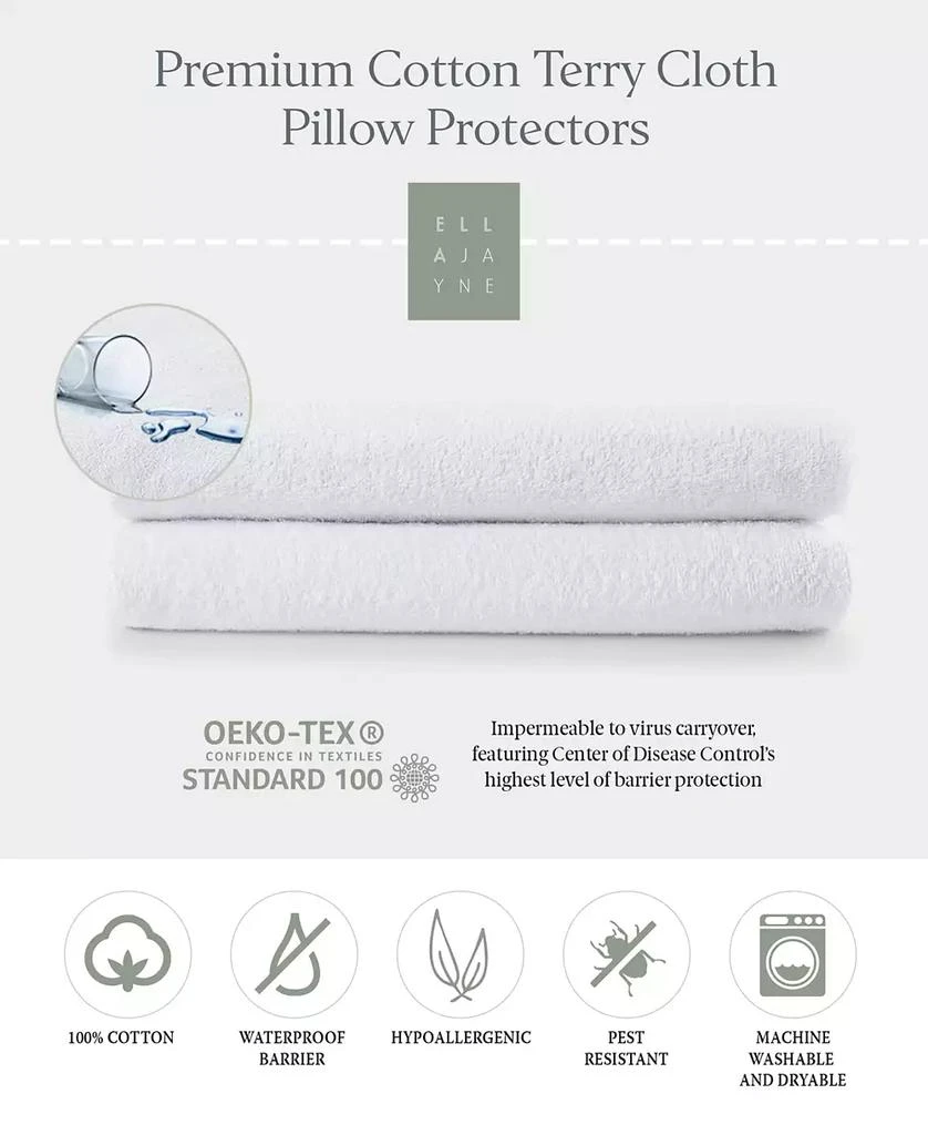 Ella Jayne Terry Cloth Water Proof 2-Pack Pillow Protectors, Standard 2