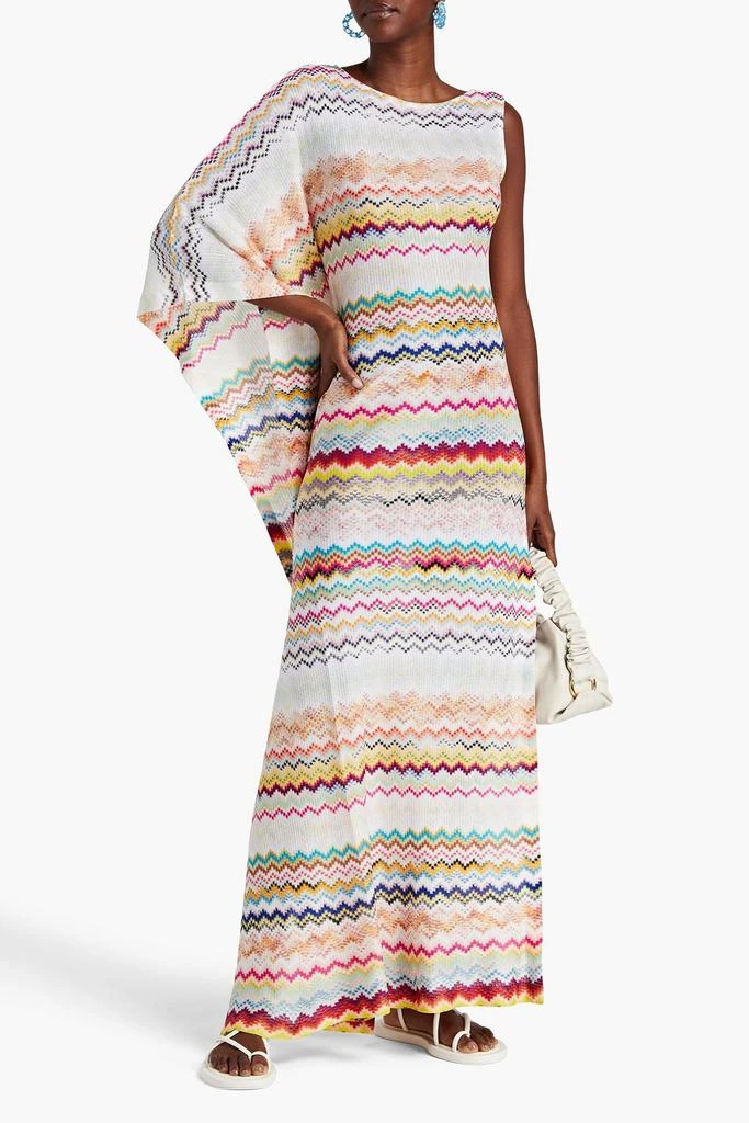 Missoni Mare one-sleeve draped crochet-knit maxi dress 2