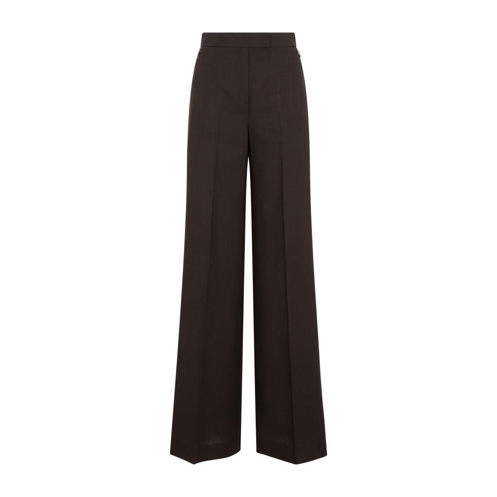 Akris Brown Floretta Wide Leg Pants