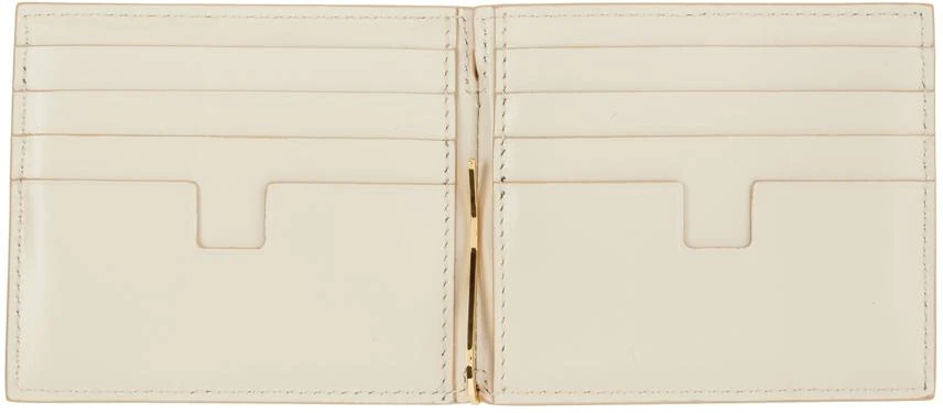 Tom Ford Off-White Shiny Croc T Line Money Clip Wallet 3