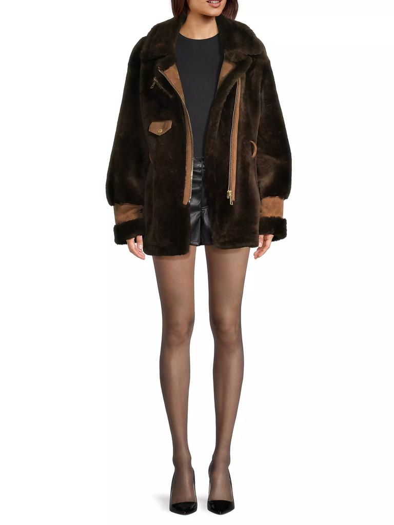 Nicole Benisti Elizabeth Belted Shearling Jacket