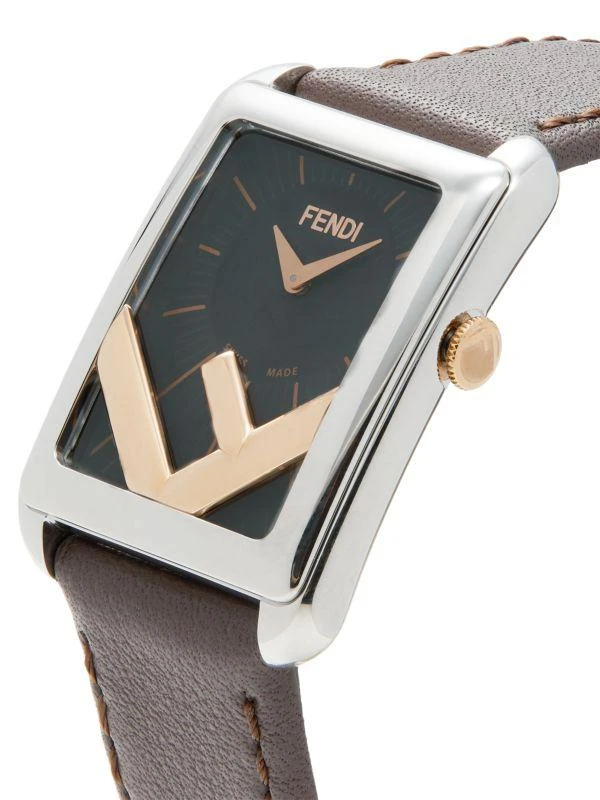 Fendi Run Away Stainless Steel & Leather Strap Watch/22.5MM 3