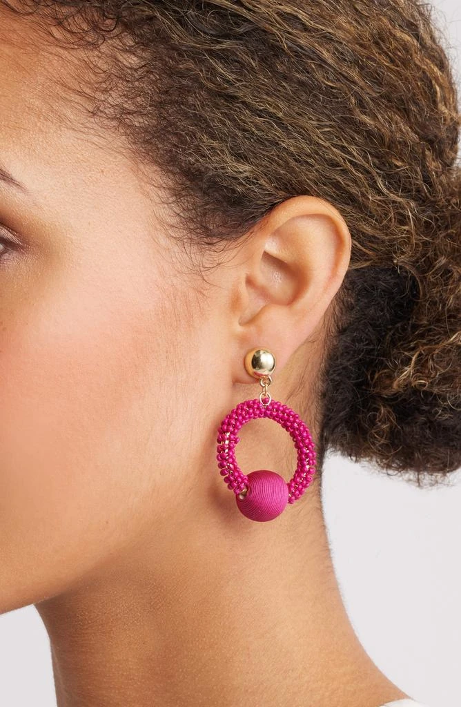 Nordstrom Color Pop Beaded Frontal Hoop Earrings 2