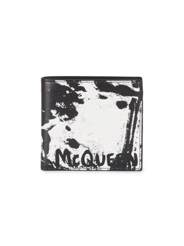 Alexander McQueen Logo Print Leather Bifold Wallet 1