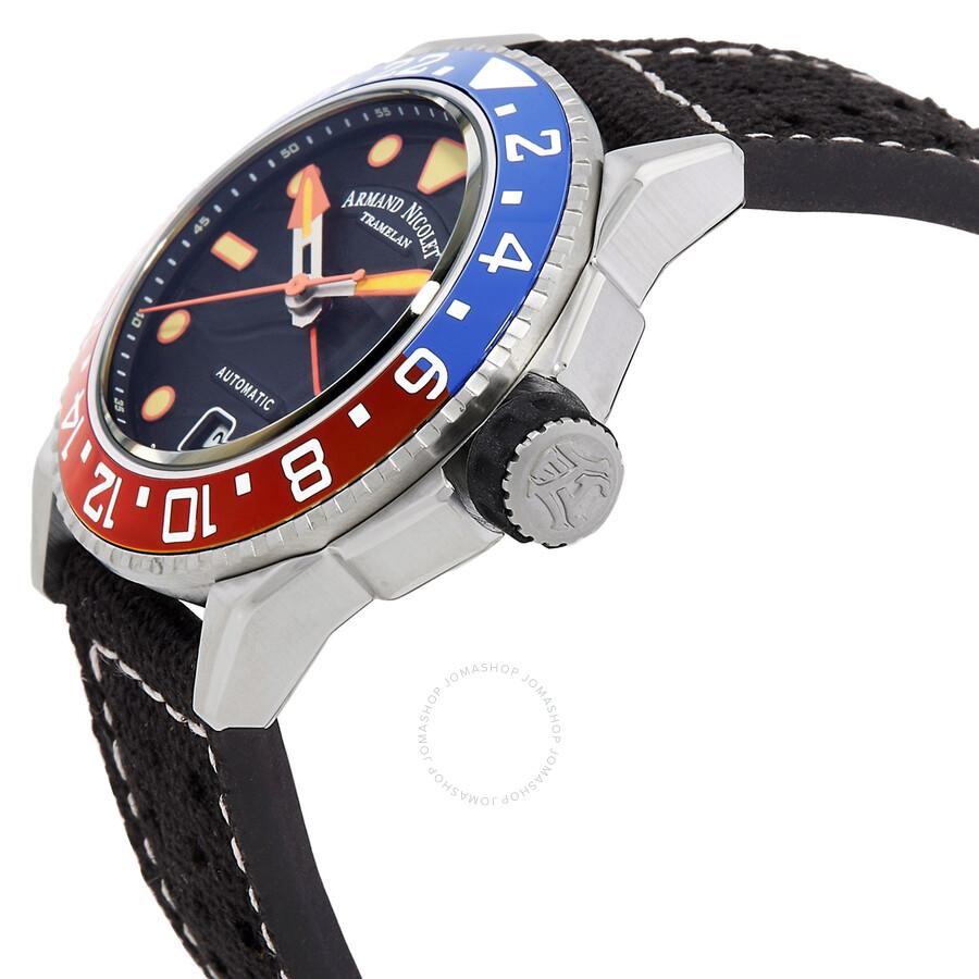 Armand Nicolet JSH GMT Automatic Black Dial Men's Watch A487RGN-NO-P0640NC8
