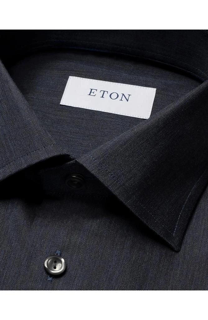 Eton Slim Fit Cotton Herringbone Flannel Dress Shirt 5