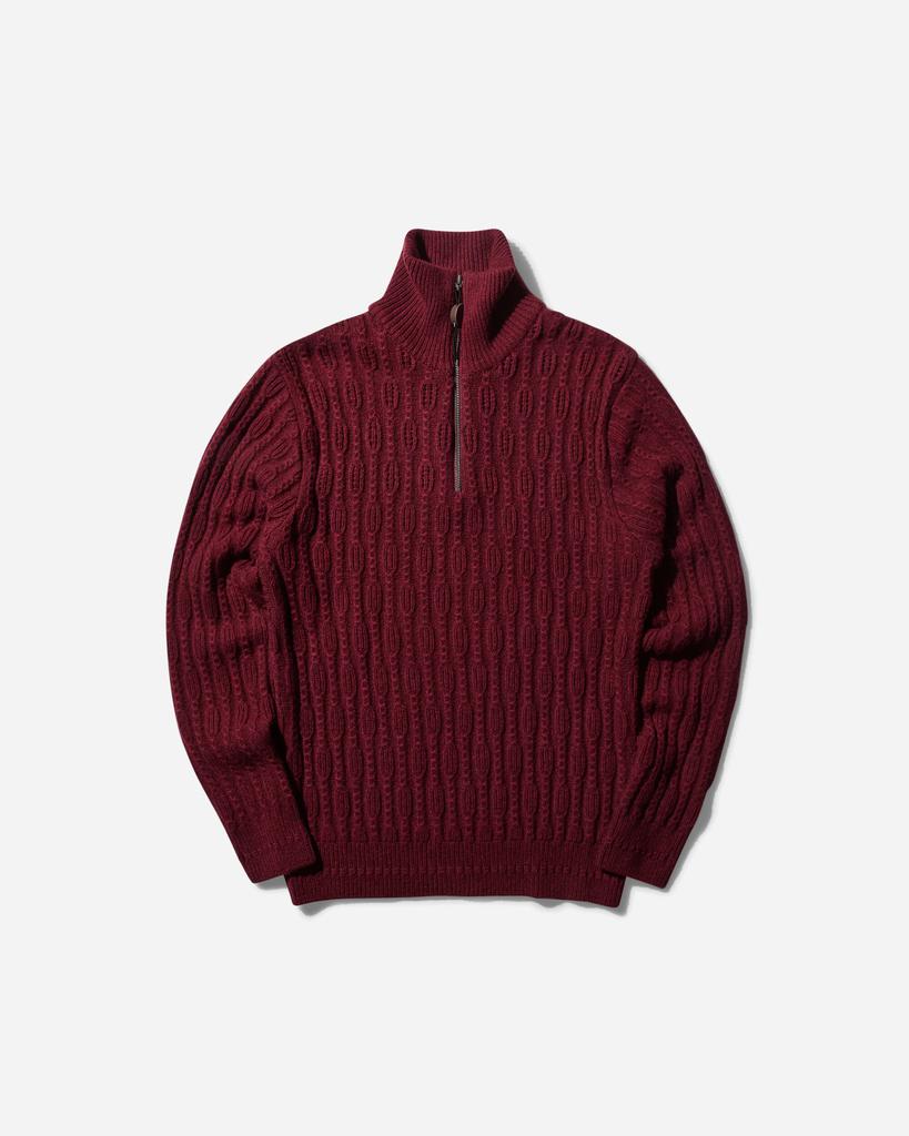 Hyein Seo Women's Troyer Knit Sweater with Gloves Burgundy