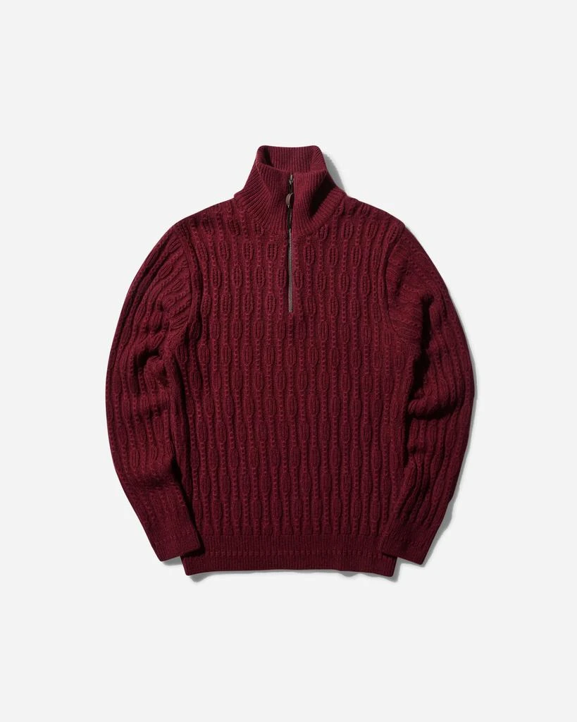 Hyein Seo Women's Troyer Knit Sweater with Gloves Burgundy 1