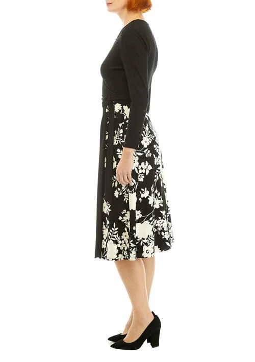 Anne Klein Petite Long Sleeve Serenity Combo Dress 3