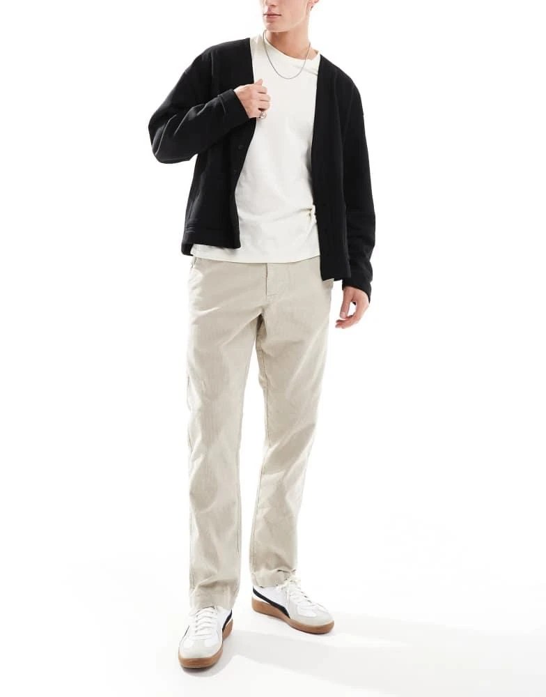 French Connection Mens French Connection slim leg cord trousers in stone 1