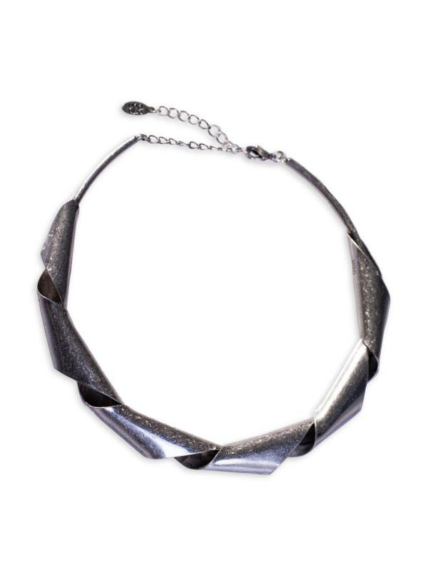 8 Other Reasons Rhodium Plated Twisted Choker Necklace