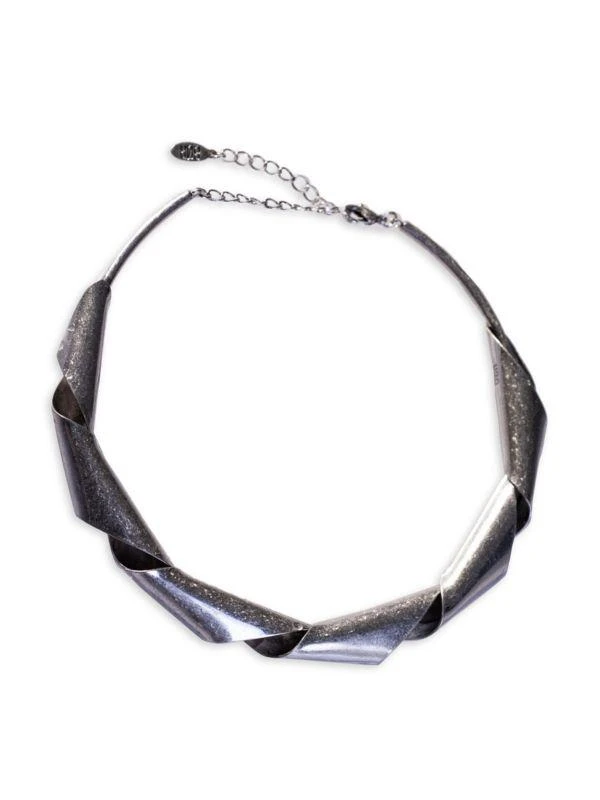 8 OTHER REASONS Rhodium Plated Twisted Choker Necklace 1