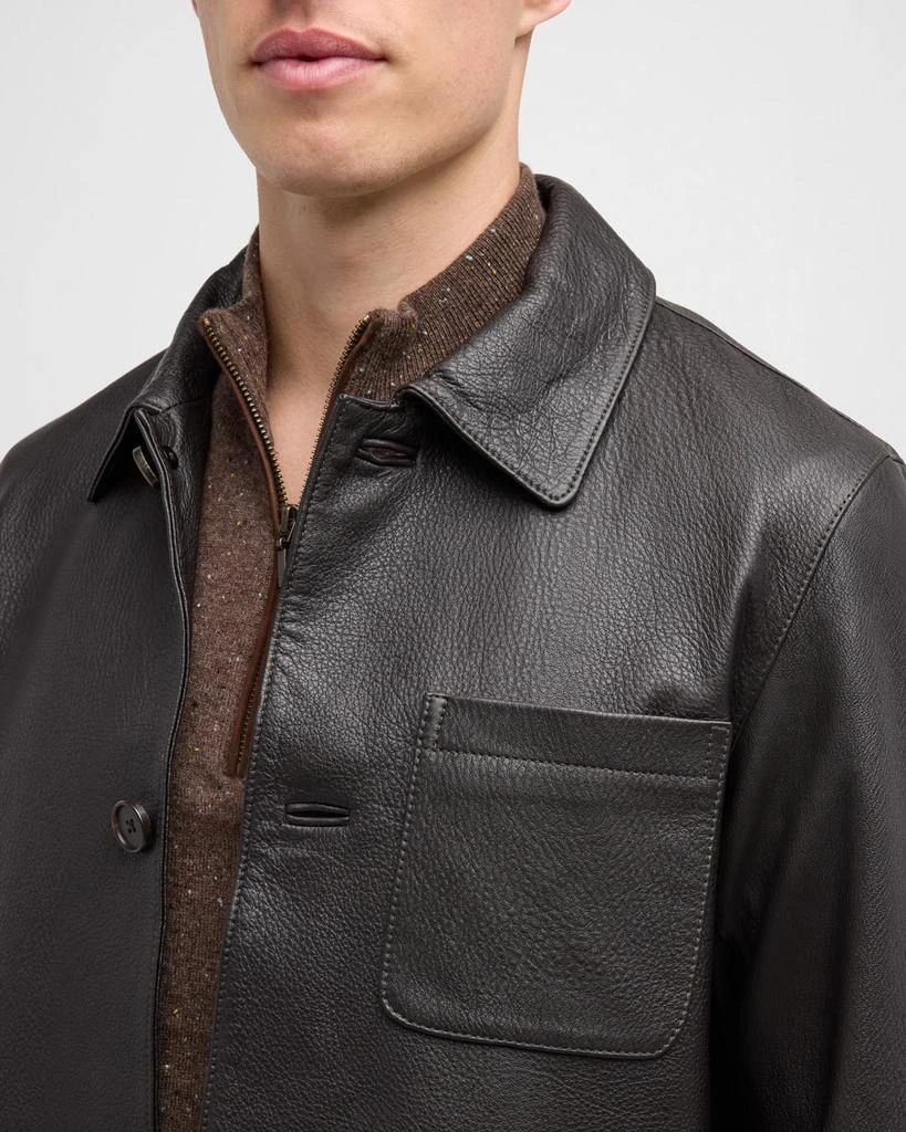 Neiman Marcus Men's Cordoba Lamb Leather Chore Jacket 7