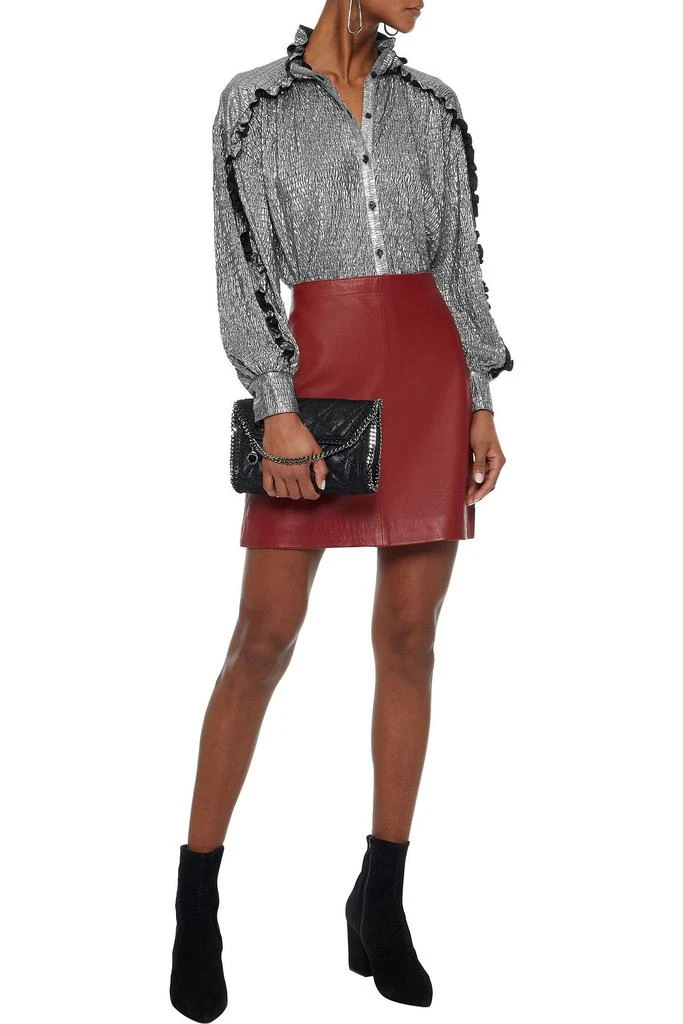 ANTIK BATIK Kimmy ruffle-trimmed crinkled-lamé shirt 2