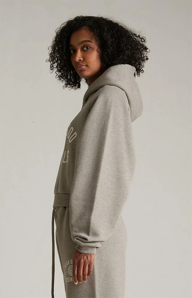 Essentials Women's Heather Grey Cropped Hoodie 3