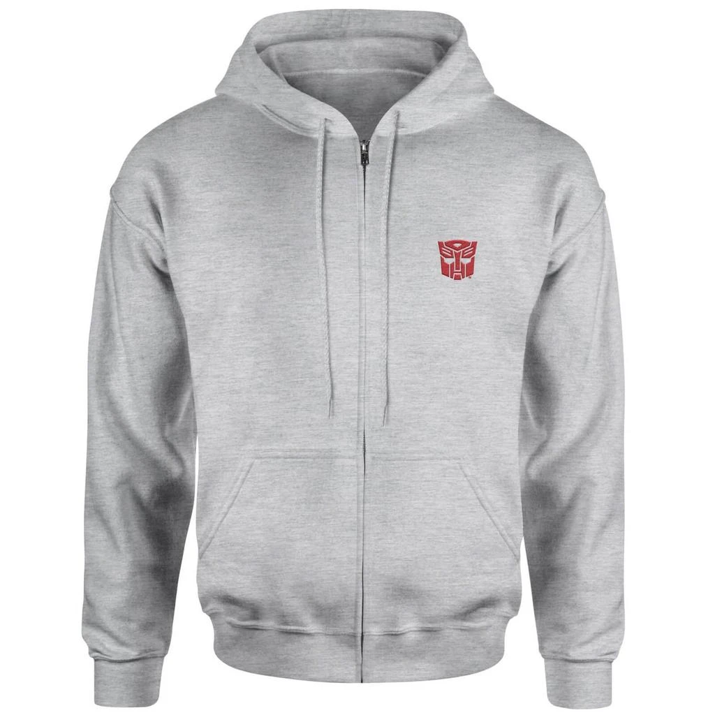 Original Hero Transformers Autobot Embroidered Unisex Zipped Hoodie - Grey 1