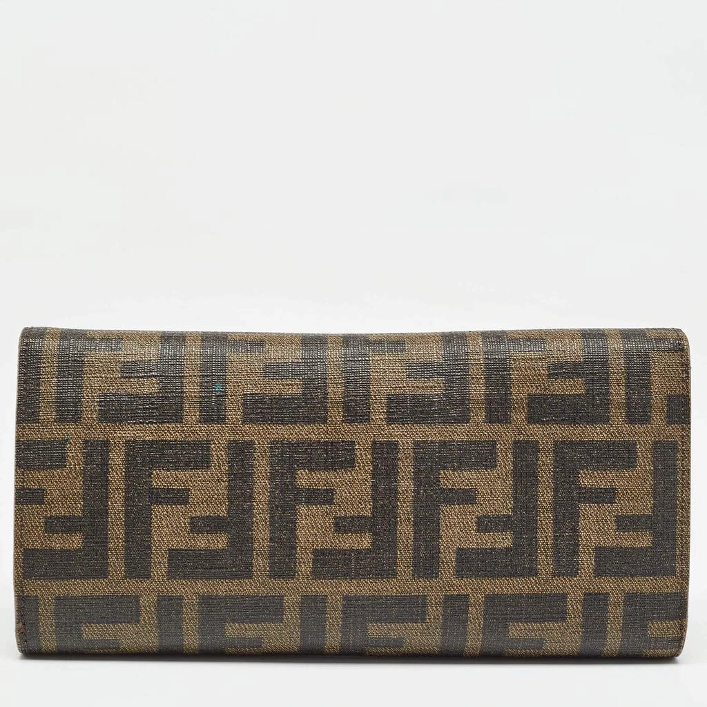 Fendi Fendi Tobacco Zucca Coated Canvas Trifold Flap Continental Wallet 7