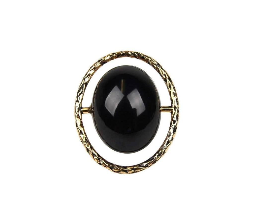 Yves Saint Laurent Women
s Center Brass Metal Rope Oval Ring