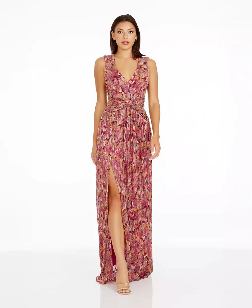 Dress The Population Women's Metallic Fit & Flare Dress