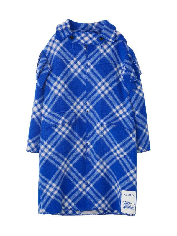 Burberry Check Hooded Wool Coat 5