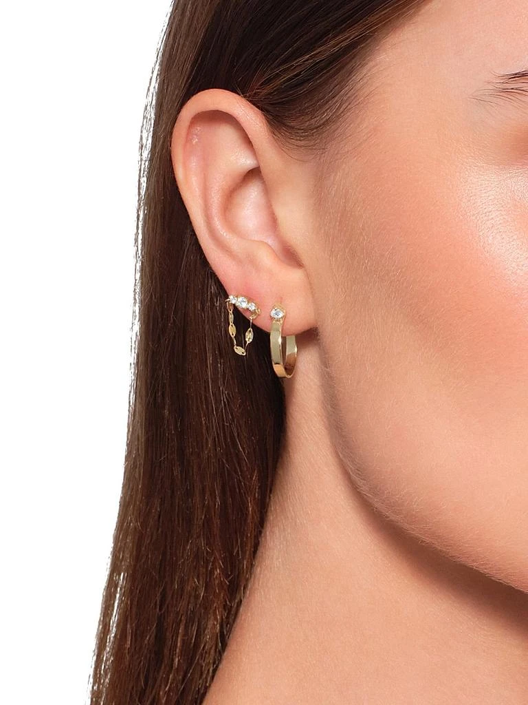 LANA Solo 14K Yellow Gold & 0.13 TCW Diamond Huggie Hoop Earrings 2