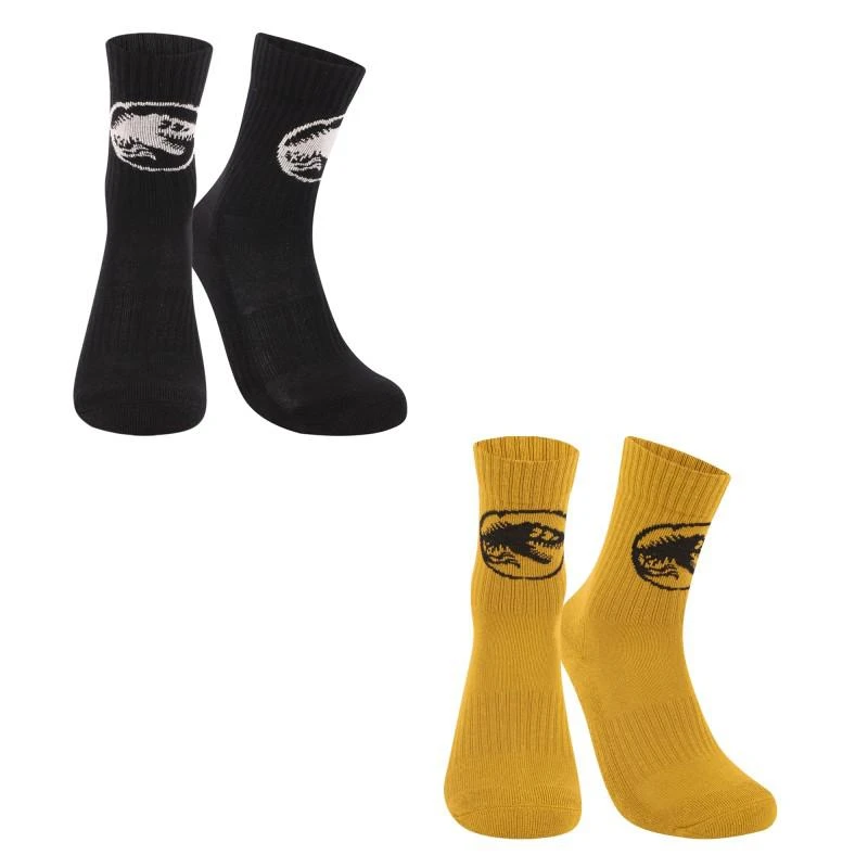MOLO Jurassic world print socks pack of 2 in black and orange 1