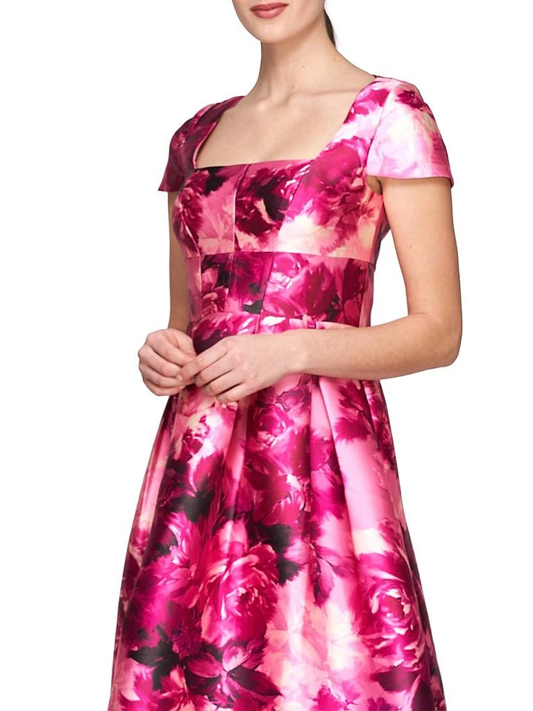 Kay Unger Tierney Floral Tea-Length Dress 5