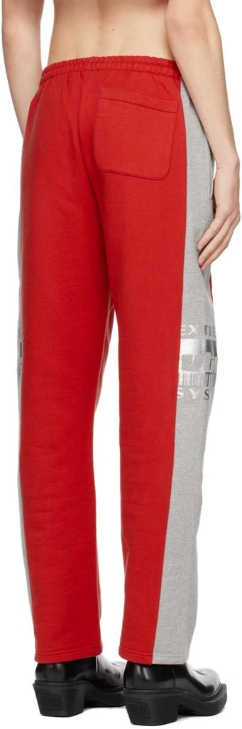 VTMNTS Red & Gray 'Extreme System' Lounge Pants 3